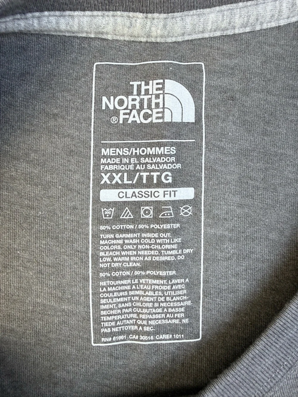 The North Face Gray Long-Sleeve Crewneck Shirt with‎ Red Graphic